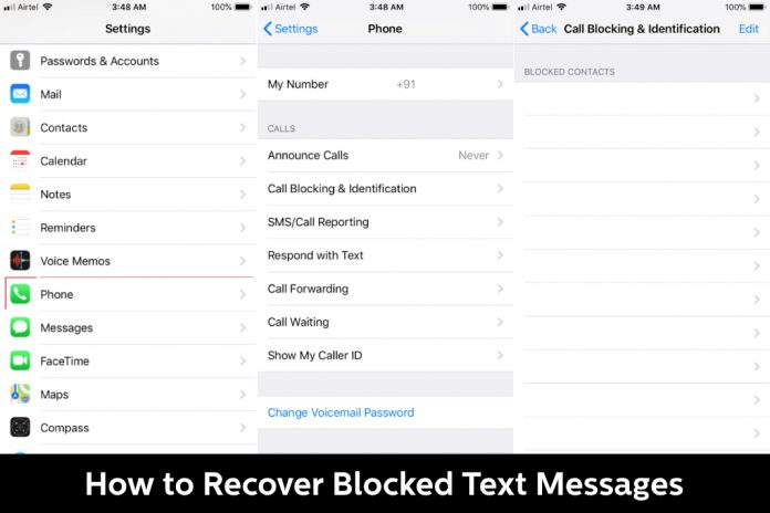 recover blocked iMessages