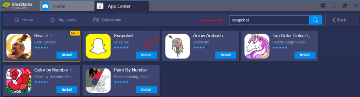 Get Snapchat using BlueStacks