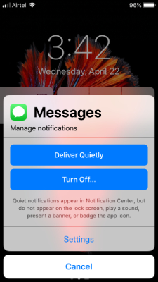 how to turn off imessage notifications on iphone