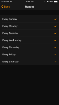 Repeat Alarm Setting iPhone