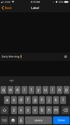 Add Label in Alarm App