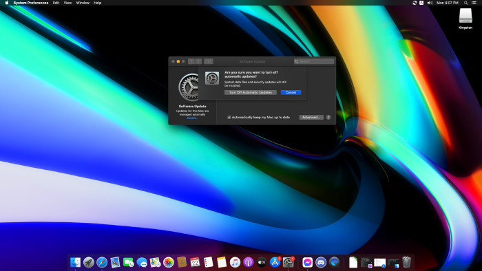 Disable Automatic Updates Setting on Mac