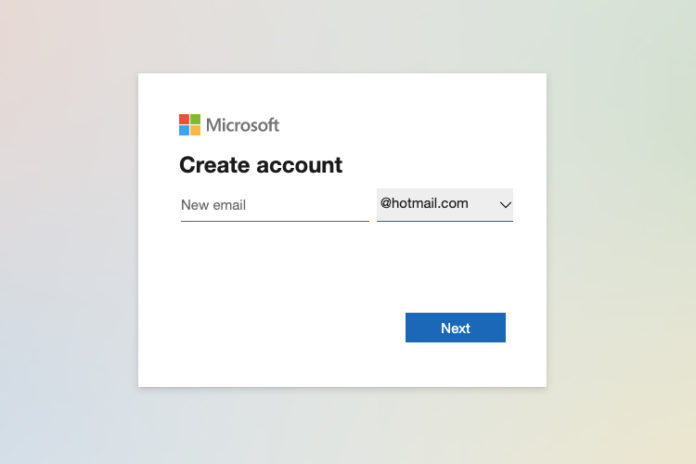 New Hotmail Account Creation