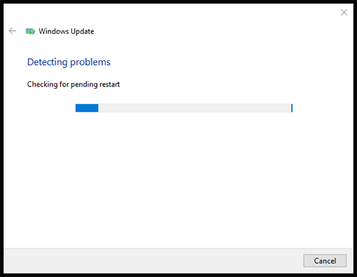 Windows update detecting problems 