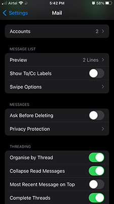 Privacy Protection in Mail App