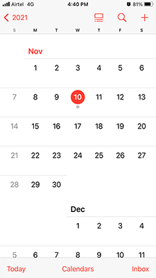iPhone Calendar App